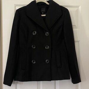 Black Double-Breasted Peacoat